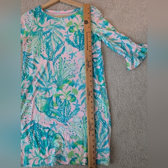 LILLY PULITZER Mini Sophie Dress Girls XL 12-14 Floral Ruffle Nautical Pink Blue - Picture 9 of 9